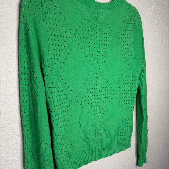 Jumper 1234 Green Diamond Pattern Long Sleeve Chic Coloful Statement Layering - Picture 5 of 6